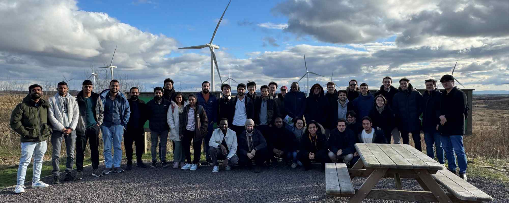 Electronic & Electrical Engineering students on an industry visit to Whitelee Wind Farm
