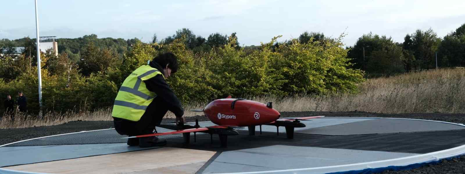 Laboratory specimens being flown from one NHS board to another by drone. 