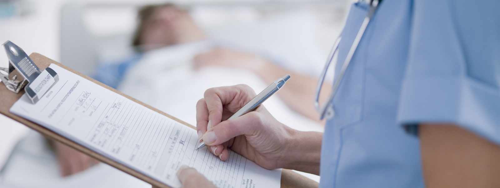 Medical worker and patient