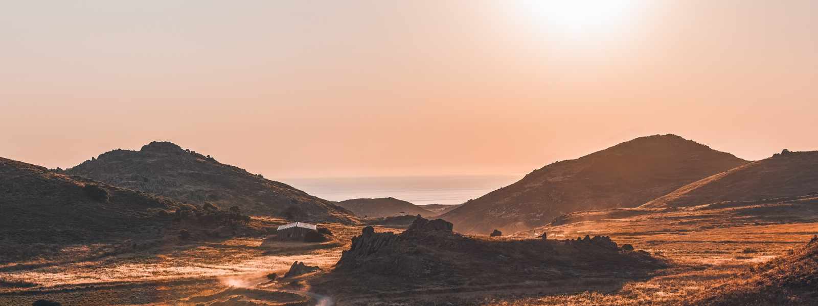 Sunset over the island of Lemnos, Greece