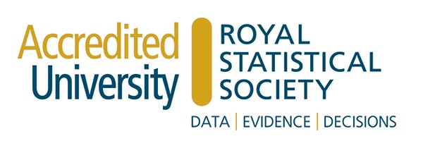 Logo: Royal Statistics Society Accredited University.