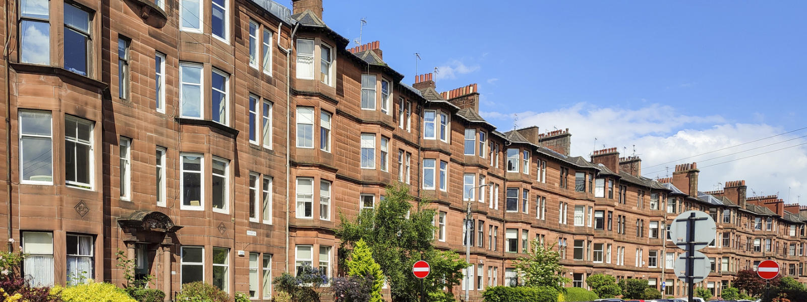 A row of tenements in Glasgow.