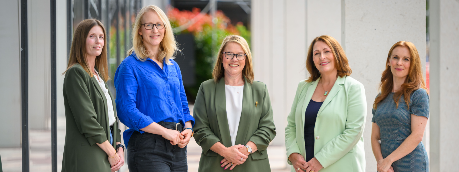 Pictured (left to right) – UofS MSc/Med Autism Associate Tutor Alison Adams-Young, Glasgow Caledonian Nursing lecturer Corrinne Taylor,  UofS MSc/Med Autism Teaching Fellow and Course Leader Gillian McConnell, Glasgow Caledonian Module leader and nursing lecturer Elaine Rankin and UofS Teaching Fellow in Autism Leanne McNeill.